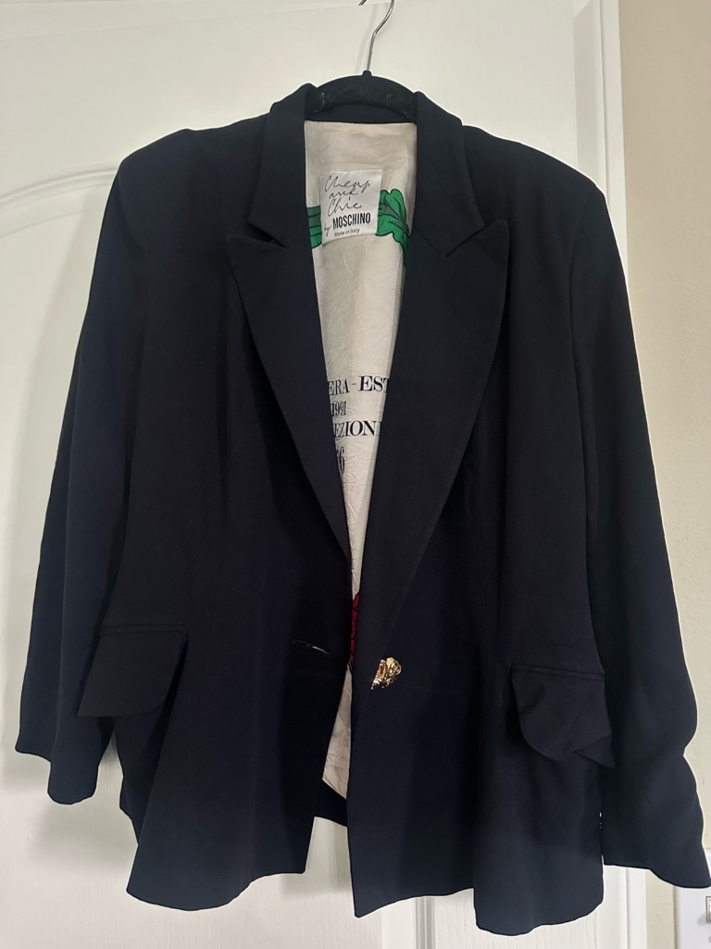 Moschino Navy Women's Tailored Blazer Jacket